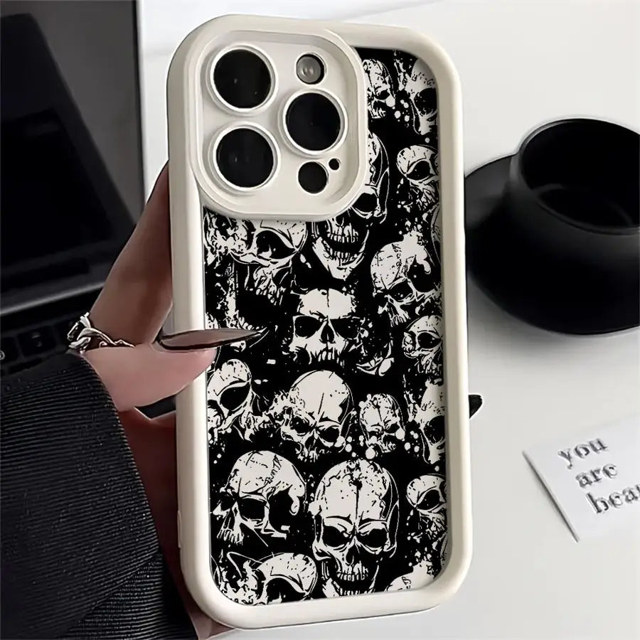 Skull Patterns Black Phone Case for iPhone