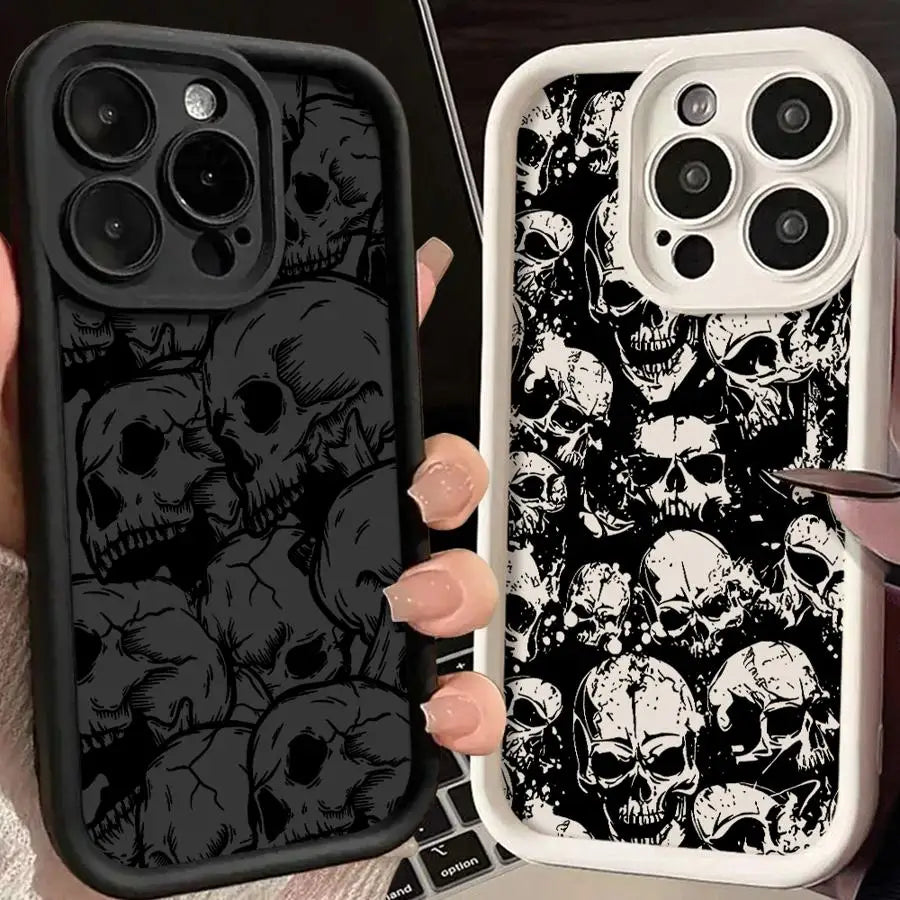 Skull Patterns Black Phone Case for iPhone