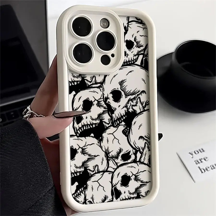 Skull Patterns Black Phone Case for iPhone