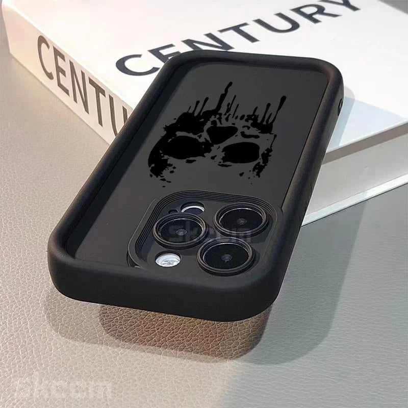 Black Skull Soft Silicone Phone Case For iPhone