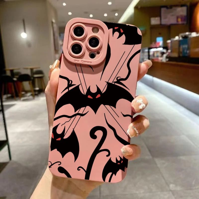 With Bat Print Silicone Phone Case For Samsung