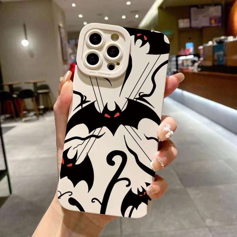 With Bat Print Silicone Phone Case For Samsung