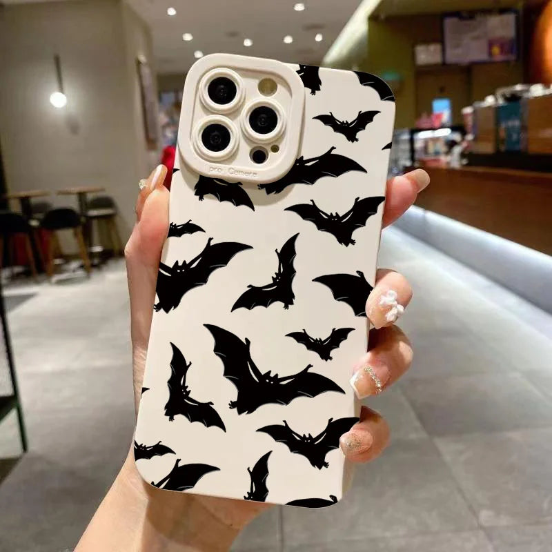 With Bat Print Silicone Phone Case For Samsung
